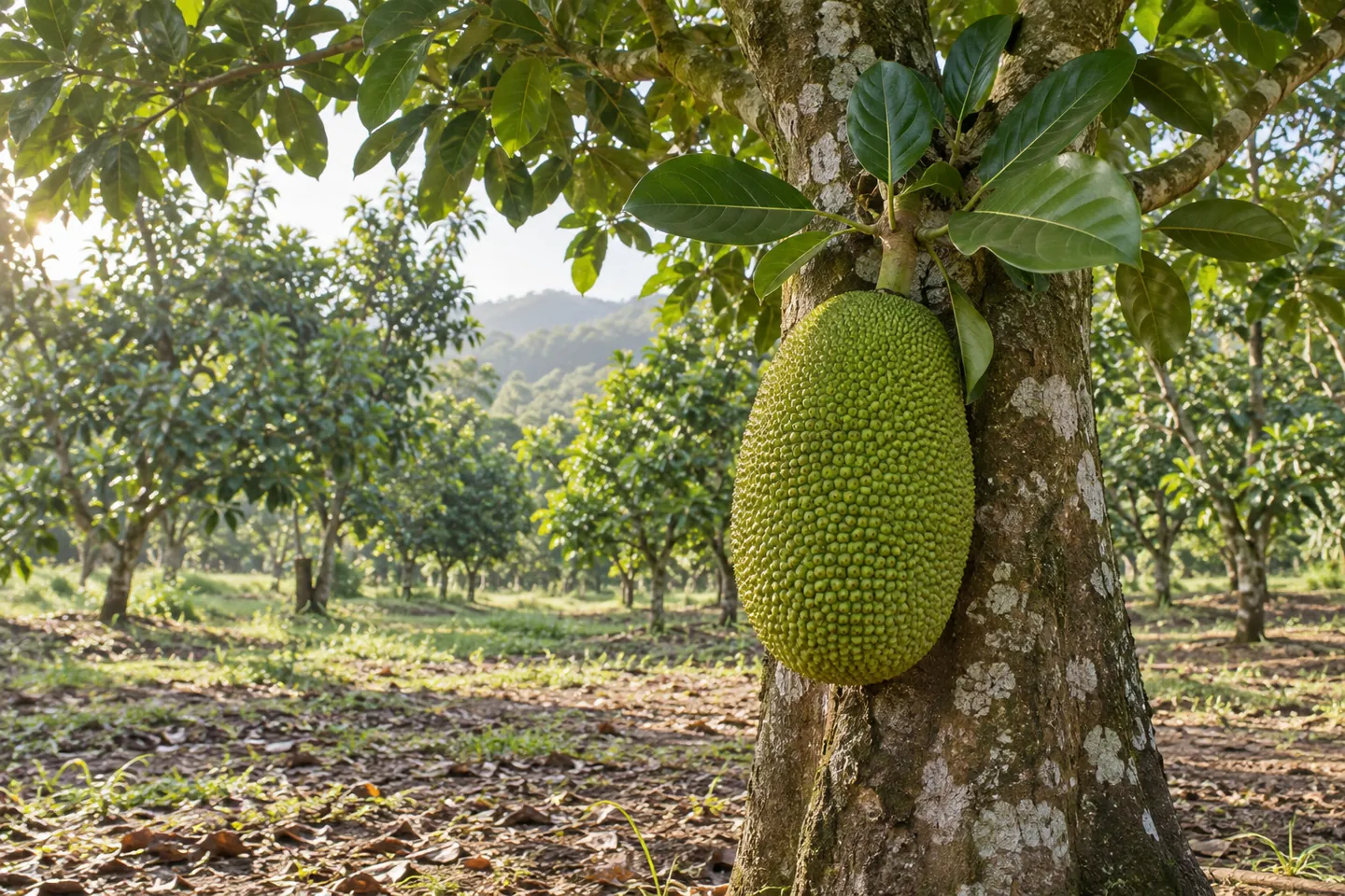 Buah nangka pada pokok di dusun